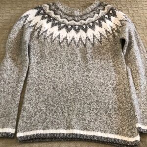 Wind River | Fair Isle Fabulous cozy grey and white knit sweater - XS